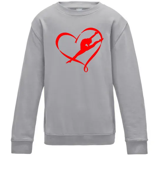 Детский Свитшот Heart gymnastic Серый меланж фото