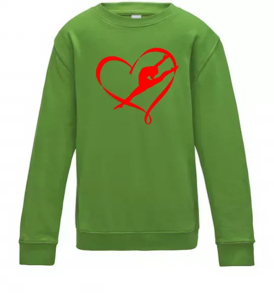 Детский Свитшот Heart gymnastic Лаймовый фото