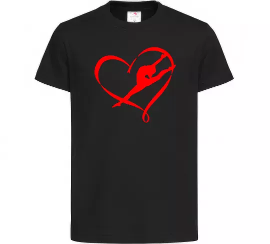 Дитяча футболка Heart gymnastic Чорний фото