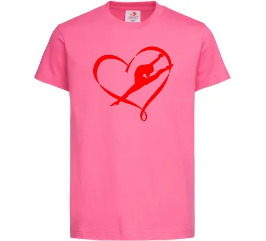 Дитяча футболка Heart gymnastic Яскраво-рожевий фото