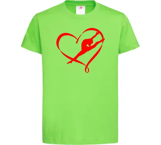 Дитяча футболка Heart gymnastic Лаймовий фото
