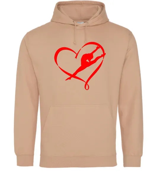 Мужская толстовка (худи) Heart gymnastic Песочный фото