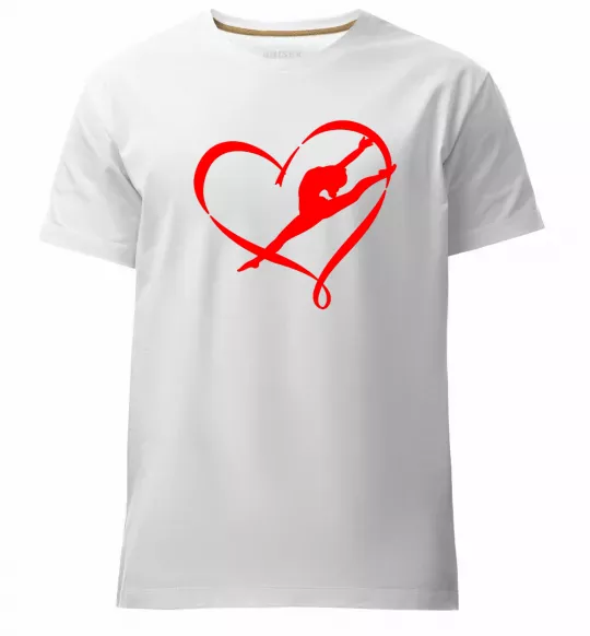 Мужская премиум футболка Heart gymnastic Белый фото