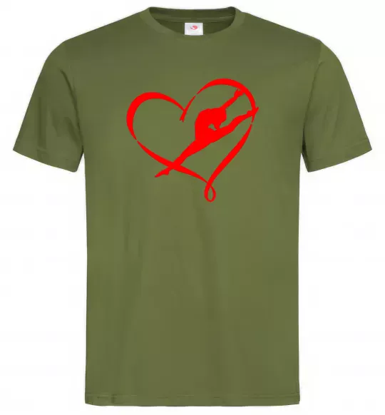 Мужская футболка Heart gymnastic Оливковый фото