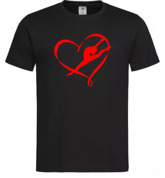 Мужская футболка Heart gymnastic Черный фото