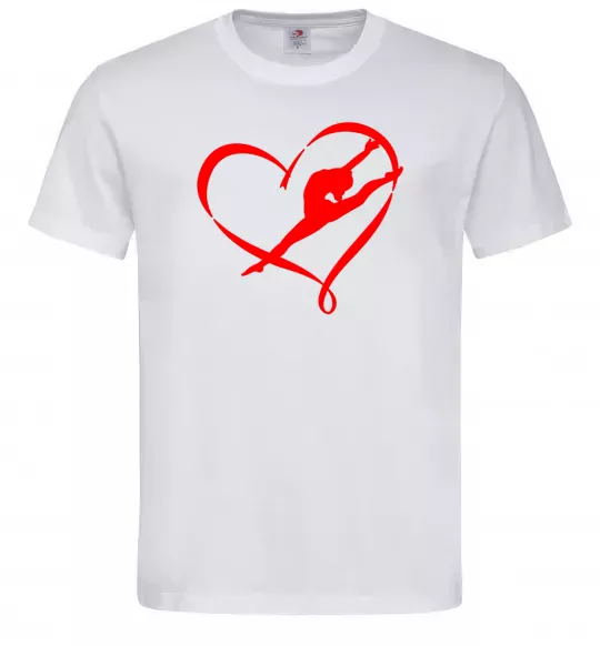 Мужская футболка Heart gymnastic Белый фото