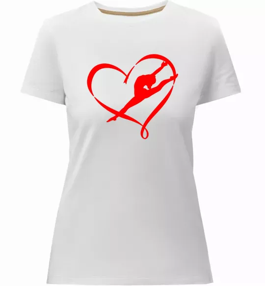 Женская премиум футболка Heart gymnastic Белый фото