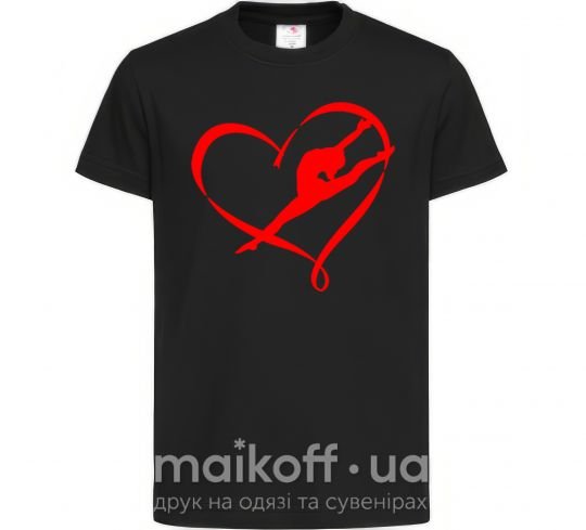 Детская футболка Heart gymnastic Черный фото