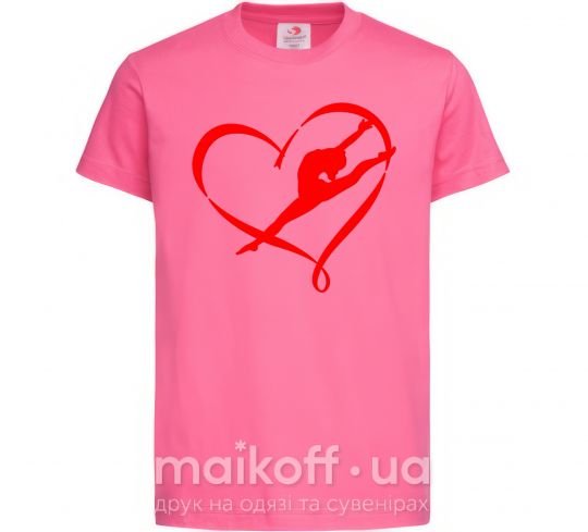 Детская футболка Heart gymnastic Ярко-розовый фото