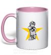 Чашка с цветной ручкой Hockey star Нежно розовый фото