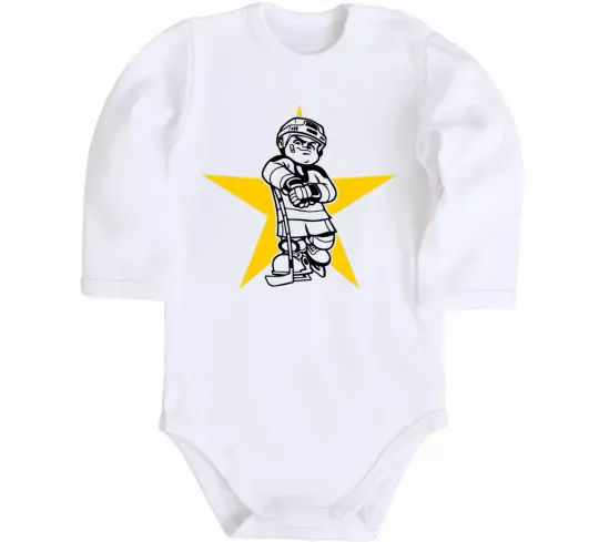 Дитячий бодік Hockey star Білий фото