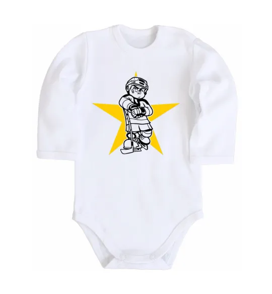 Детский боди Hockey star Белый фото