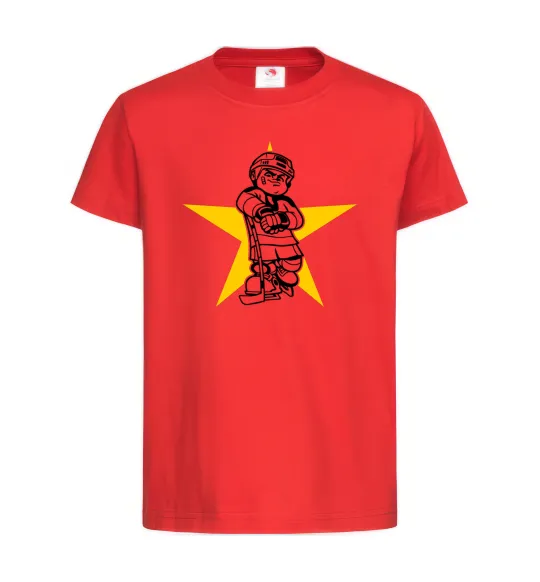 Детская футболка Hockey star Красный фото