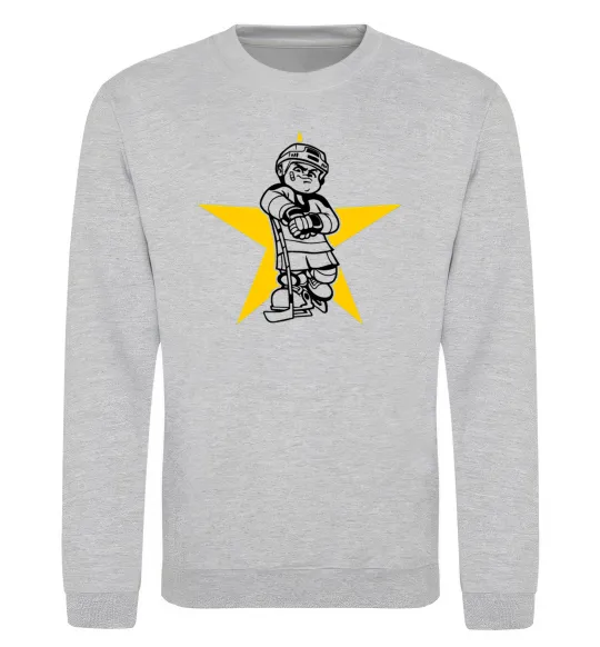 Світшот Hockey star Сірий меланж фото