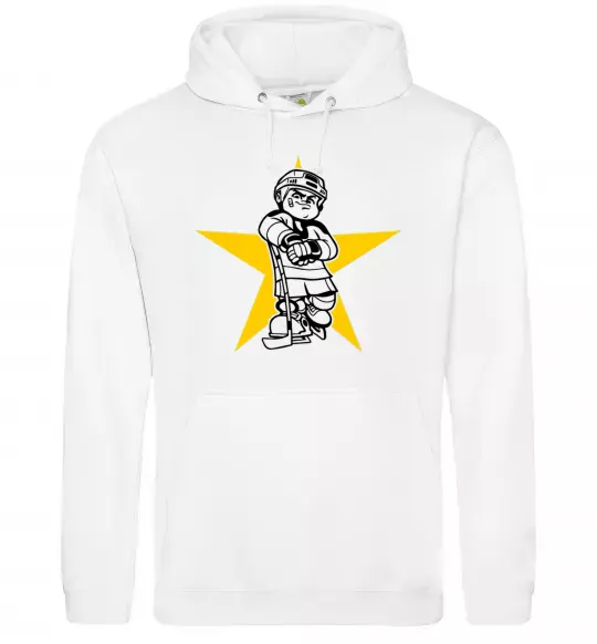 Мужская толстовка (худи) Hockey star Белый фото