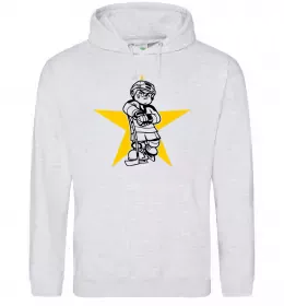 Мужская толстовка (худи) Hockey star Серый меланж фото