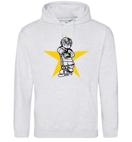 Женская толстовка (худи) Hockey star Серый меланж фото