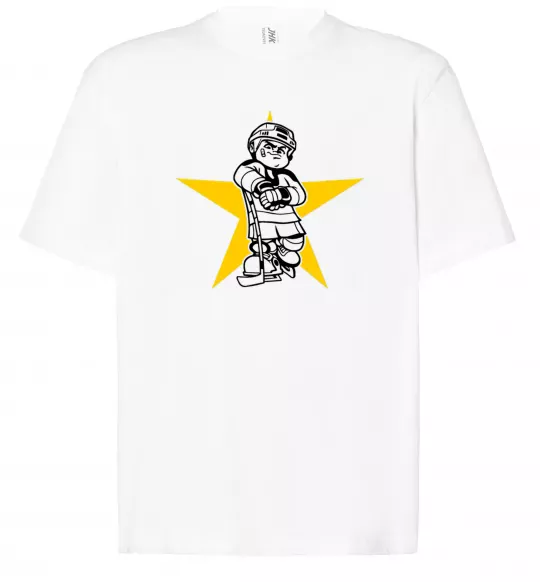 Футболка Оверсайз Hockey star Білий фото