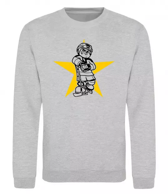 Світшот Hockey star Сірий меланж фото