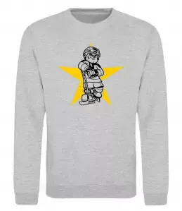 Свитшот Сова з хокейною клюшкою Серый меланж фото