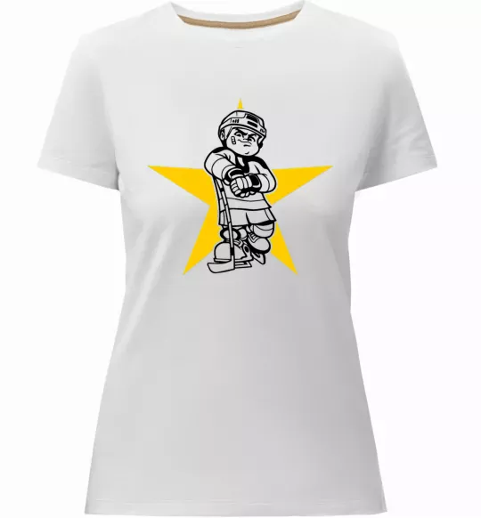 Женская премиум футболка Hockey star Белый фото