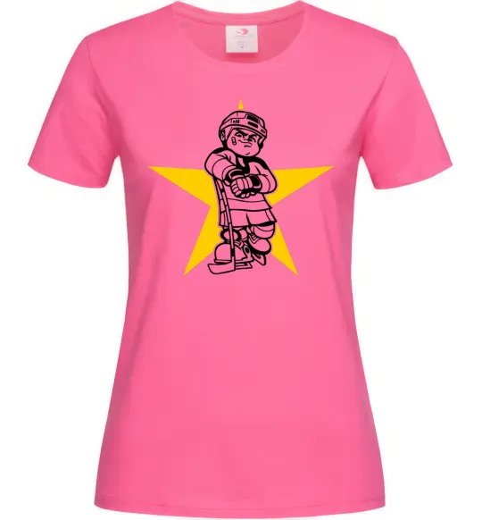 Женская футболка Hockey star Ярко-розовый фото