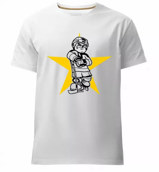 Чоловіча преміум футболка Hockey star Білий фото