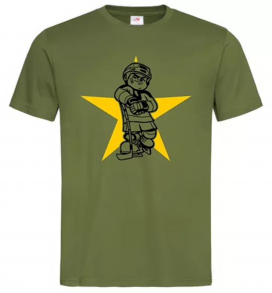 Мужская футболка Hockey star Оливковый фото
