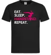 Мужская футболка Eat sleep handstand repeat Черный фото