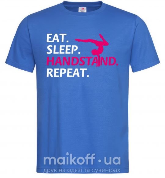 Чоловіча футболка Eat sleep handstand repeat Яскраво-синій фото