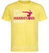 Чоловіча футболка Eat sleep handstand repeat Лимонний фото