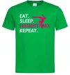 Мужская футболка Eat sleep handstand repeat Зеленый фото
