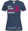 Женская футболка Eat sleep handstand repeat Темно-синий фото