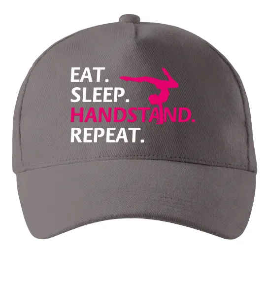 Кепка Eat sleep handstand repeat Серый фото