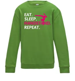 Детский Свитшот Eat sleep handstand repeat Лаймовый фото