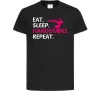 Детская футболка Eat sleep handstand repeat Черный Детская футболка Eat sleep handstand repeat Черный фото