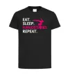 Дитяча футболка Eat sleep handstand repeat Чорний фото