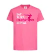 Дитяча футболка Eat sleep handstand repeat Яскраво-рожевий фото