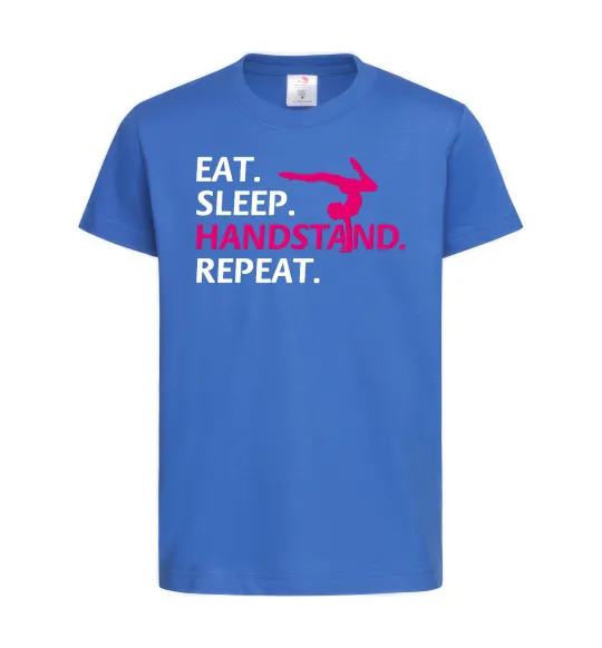 Дитяча футболка Eat sleep handstand repeat Яскраво-синій фото