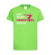 Дитяча футболка Eat sleep handstand repeat Лаймовий фото
