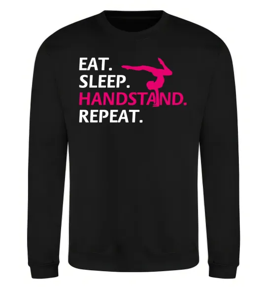 Світшот Eat sleep handstand repeat Чорний фото