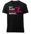 Чоловіча преміум футболка Eat sleep handstand repeat Чорний фото