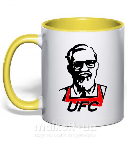Чашка з кольоровою ручкою UFC Сонячно жовтий фото