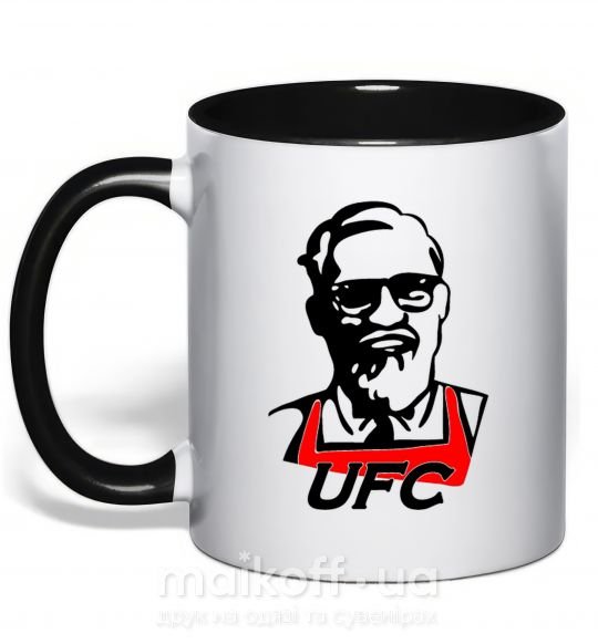 Чашка з кольоровою ручкою UFC Чорний фото