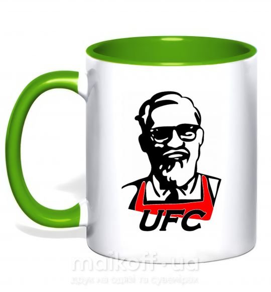 Чашка з кольоровою ручкою UFC Зелений фото
