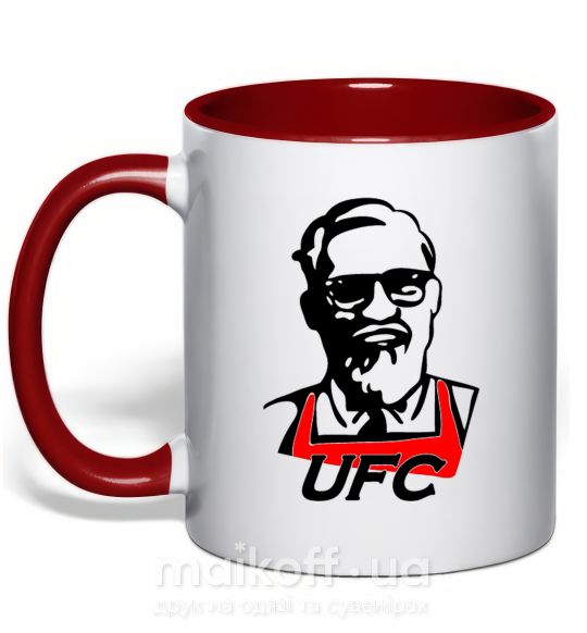 Чашка з кольоровою ручкою UFC Червоний фото