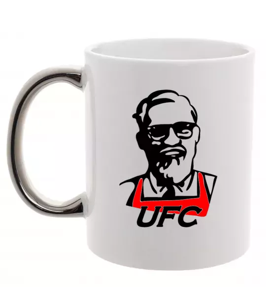 Чашка з кольоровою ручкою UFC Срібло фото