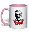Чашка з кольоровою ручкою UFC Ніжно рожевий фото