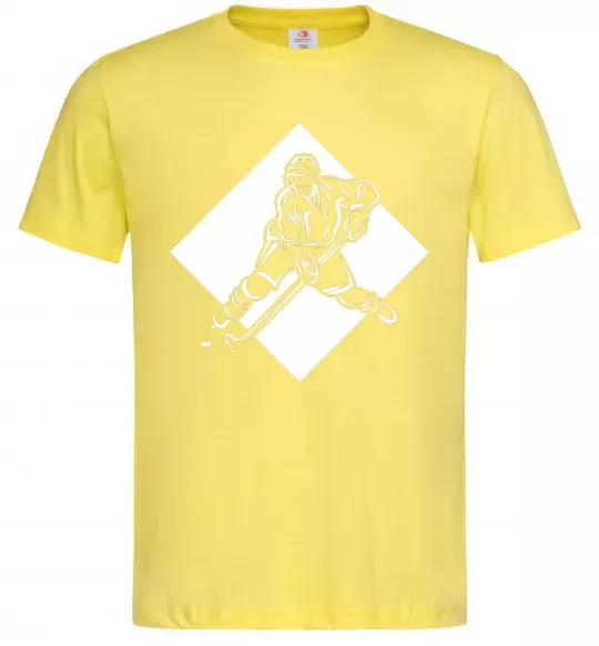 Мужская футболка Хокеїст в ромбі Лимонный фото
