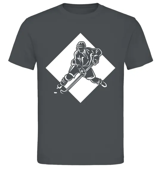 Мужская футболка Хокеїст в ромбі Графит фото